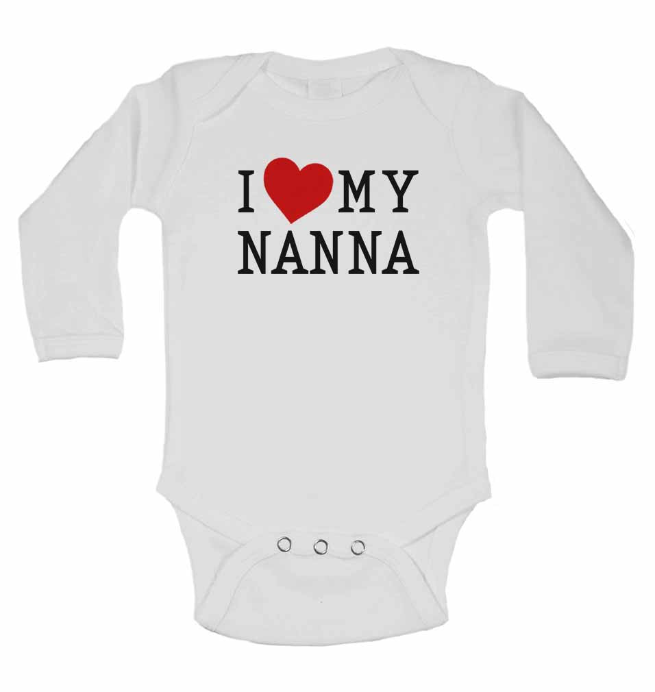 I Love My Nanna - Long Sleeve Baby Vests for Boys & Girls