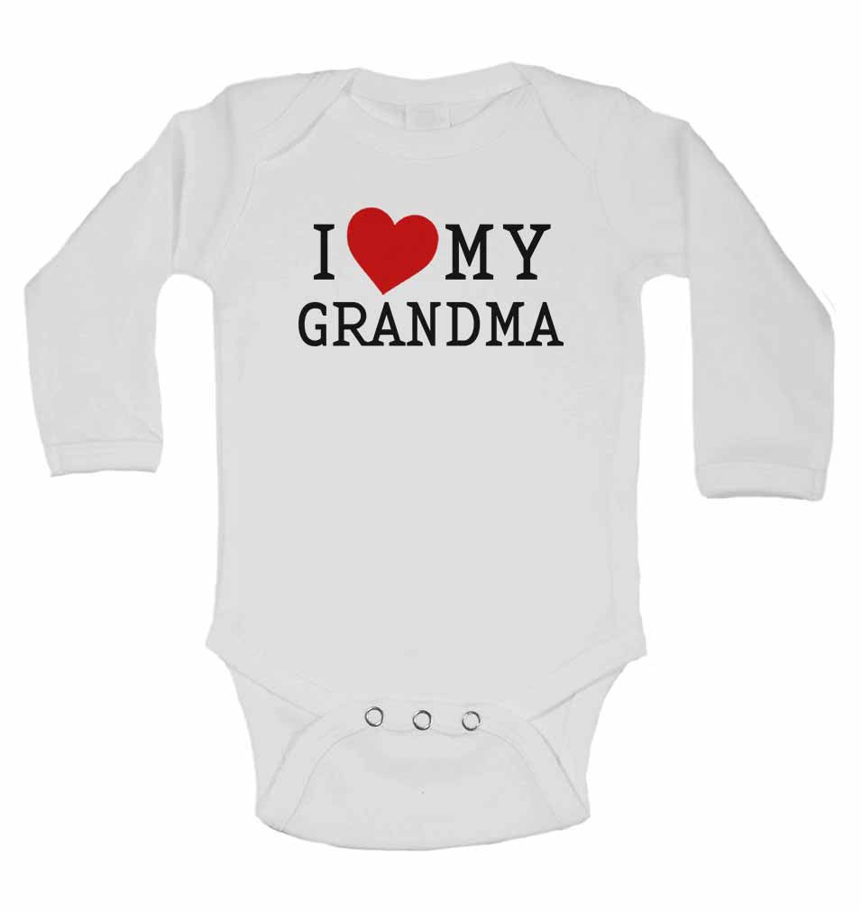 I Love My Grandma - Long Sleeve Baby Vests for Boys & Girls
