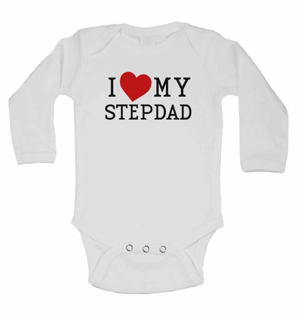 I Love My Stepdad - Long Sleeve Baby Vests for Boys & Girls