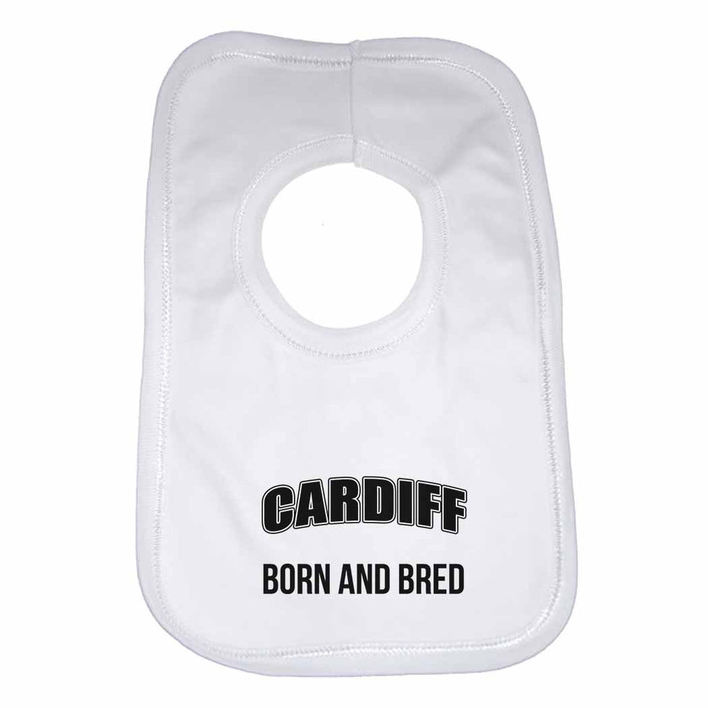 Cardiff Born and Bred Boys Girls Baby Bibs