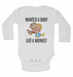 Wanted a Baby Got a Monkey - Long Sleeve Baby Vests