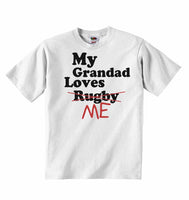 My Grandad Loves Me not Rugby - Baby T-shirts
