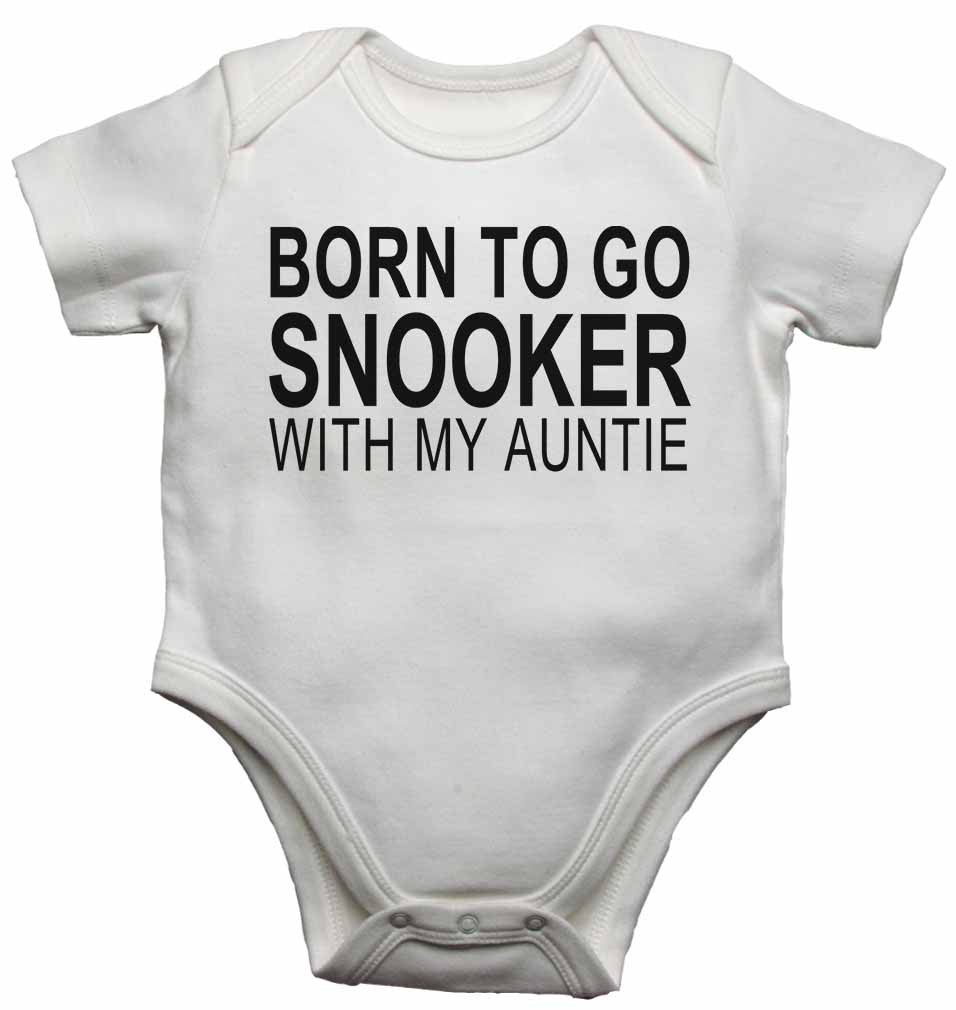 Born to Go Snooker with My Auntie - Baby Vests Bodysuits for Boys, Girls