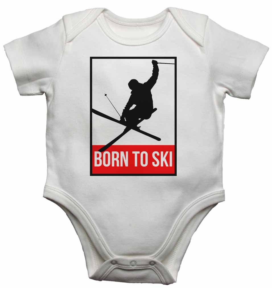 Born to Ski - Baby Vests Bodysuits for Boys, Girls