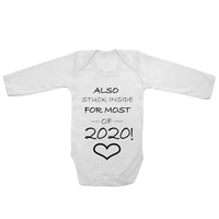 Baby Long Sleeved Vest Bodysuit Grow Stuck Inside for Most of 2020 Newborn Gift