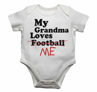 My Grandma Loves Me not Football - Baby Vests