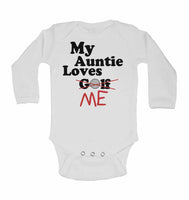 My Auntie Loves Me not Golf - Long Sleeve Baby Vests