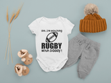 Shh... I'm Watching Rugby with Daddy Cute Funny Baby Vest Bodysuit