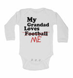 My Grandad Loves Me not Football - Long Sleeve Baby Vests