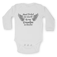 Hand Picked for Earth by My Grandpa in Heaven - Long Sleeve Baby Vests