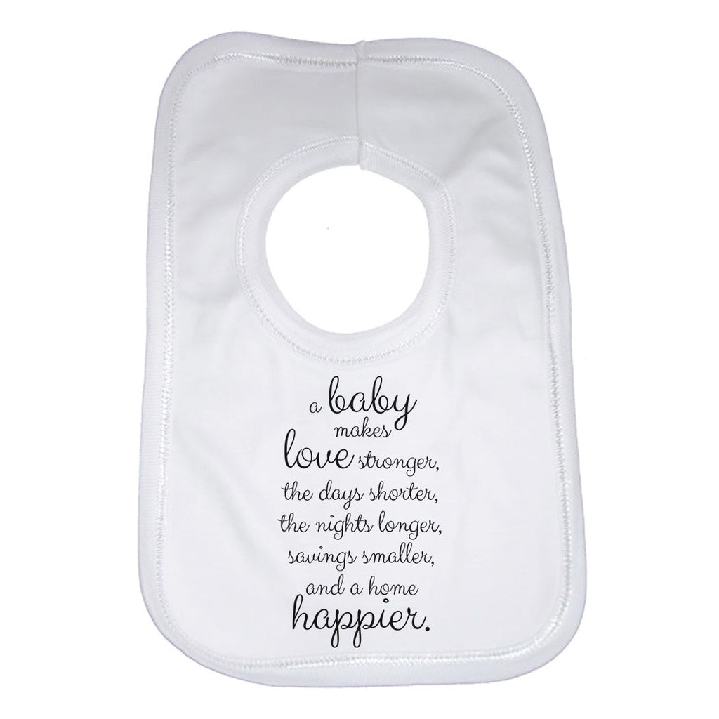 A Baby Makes Love Stronger and a Home Happier Unisex Baby Bibs