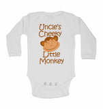 Uncle's Cheeky Little Monkey - Long Sleeve Baby Vests