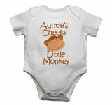 Auntie's Cheeky Little Monkey - Baby Vests Bodysuits for Boys, Girls