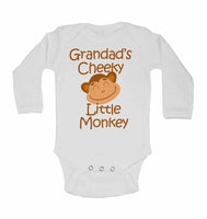 Grandad's Cheeky Little Monkey - Long Sleeve Baby Vests