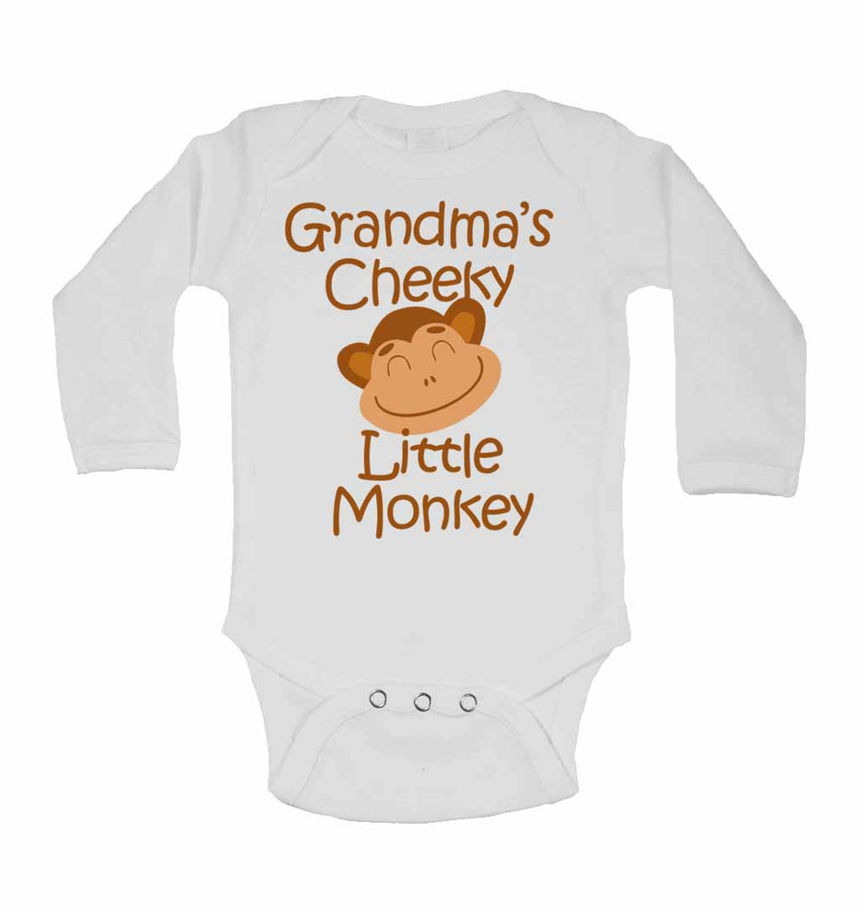 Grandma's Cheeky Little Monkey - Long Sleeve Baby Vests