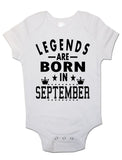Legends Are Born In September - Baby Vests Bodysuits for Boys, Girls