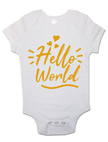 Hello World - Baby Vests Bodysuits for Boys, Girls