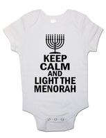 Keep Calm And Light The Menorah - Baby Vests Bodysuits for Boys, Girls