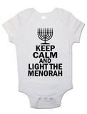 Keep Calm And Light The Menorah - Baby Vests Bodysuits for Boys, Girls