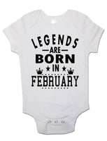 Legends Are Born In February - Baby Vests Bodysuits for Boys, Girls