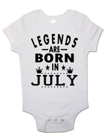 Legends Are Born In July - Baby Vests Bodysuits for Boys, Girls