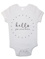 Hello I Am New Here - Baby Vests Bodysuits for Boys, Girls