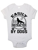Easily Distracted by Dogs - Baby Vests Bodysuits for Boys, Girls
