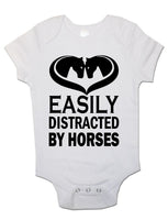 Easily Distracted by Horses - Baby Vests Bodysuits for Boys, Girls