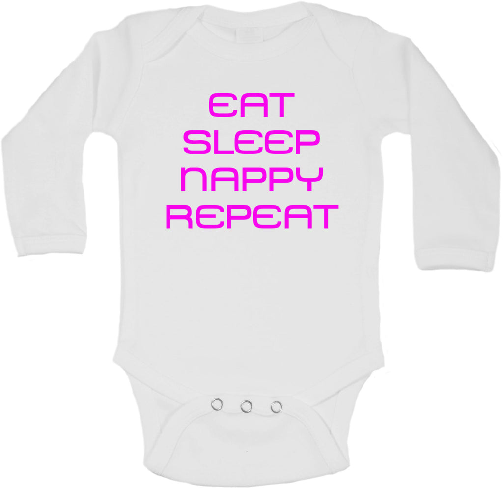 Eat Sleep Nappy Repeat - Long Sleeve Vests