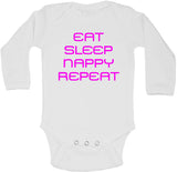 Eat Sleep Nappy Repeat - Long Sleeve Vests