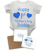 Happy First's Father's Day Daddy, with Personalised Gift Card, Gifts for New Dads - Baby Vests Bodysuits for Boys