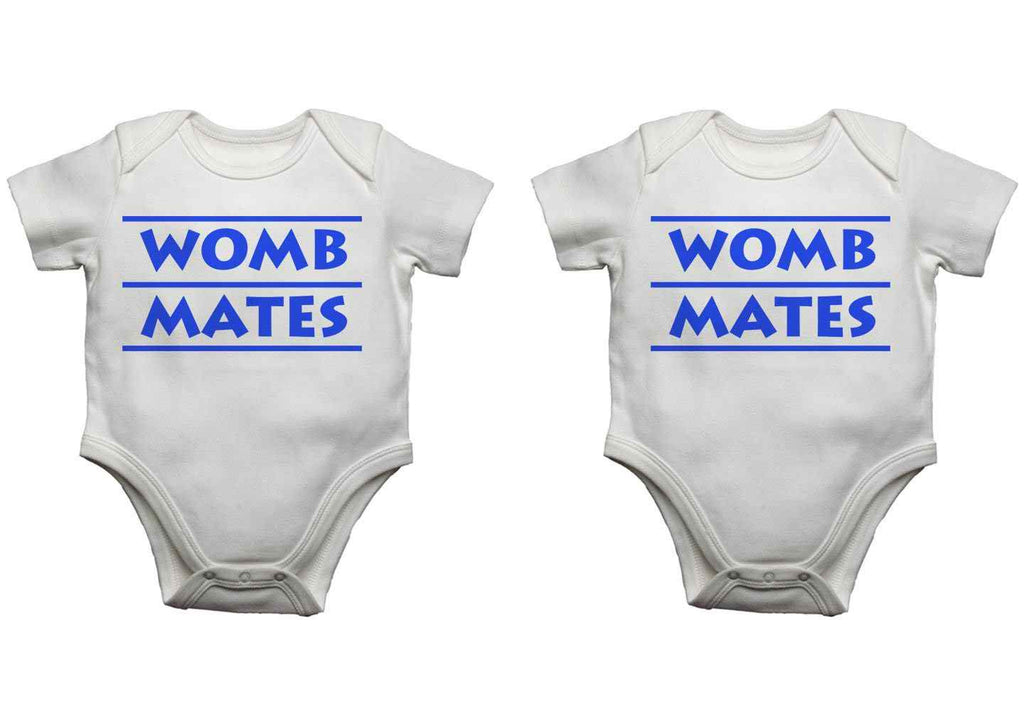 Womb Mates Boys Twin Pack Baby Vests Bodysuits