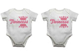 Twincess Twin Girls Twin Pack Baby Vests Bodysuits