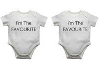 I'm The Favourite Twin Pack Baby Vests Bodysuits