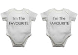 I'm The Favourite Twin Pack Baby Vests Bodysuits