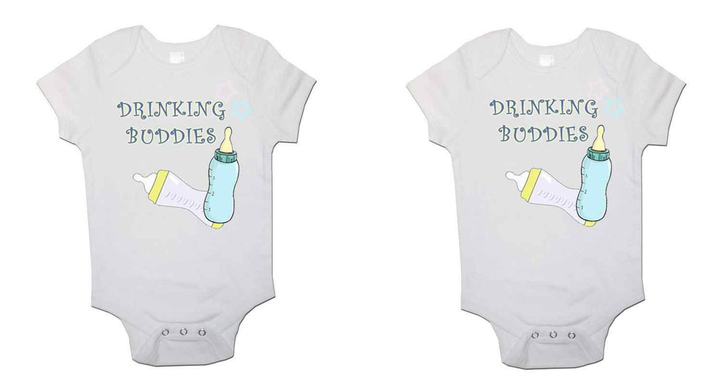 Drinking Buddies Twin Pack Baby Vests Bodysuits