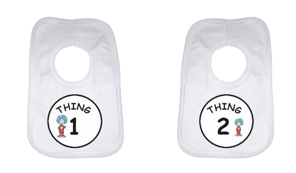 Thing 1 and Thing 2 Twin Baby Bib
