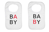 "Baby A" and "Baby B" Twin Baby Bibs