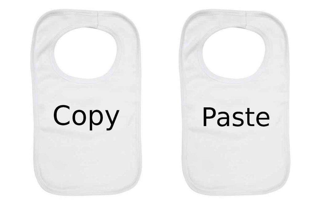 "Copy" and "Paste" Twin Baby Bibs