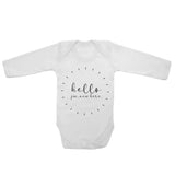 Hello I Am New Here - Long Sleeve Baby Vests