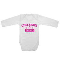 Little Sister EST. 2022 - Long Sleeve Baby Vests