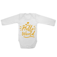 Hello World - Long Sleeve Baby Vests