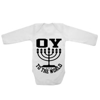 Oy To The World - Long Sleeve Baby Vests
