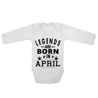 Legends Are Born In April - Long Sleeve Baby Vests