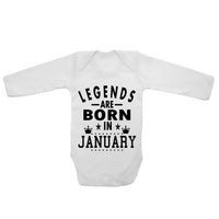 Legends Are Born In January - Long Sleeve Baby Vests