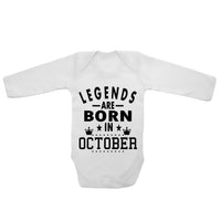 Legends Are Born In October - Long Sleeve Baby Vests