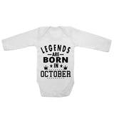 Legends Are Born In October - Long Sleeve Baby Vests