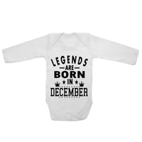 Legends Are Born In December - Long Sleeve Baby Vests