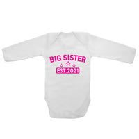 Big Sister EST. 2021 - Long Sleeve Baby Vests