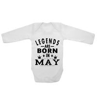 Legends Are Born In May - Long Sleeve Baby Vests